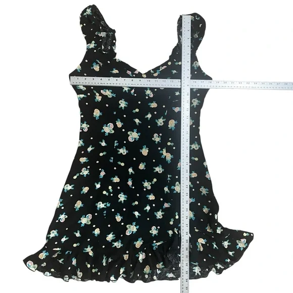 Free People Black and White Floral Like a Lady Mini Dress Large - Picture 9 of 9